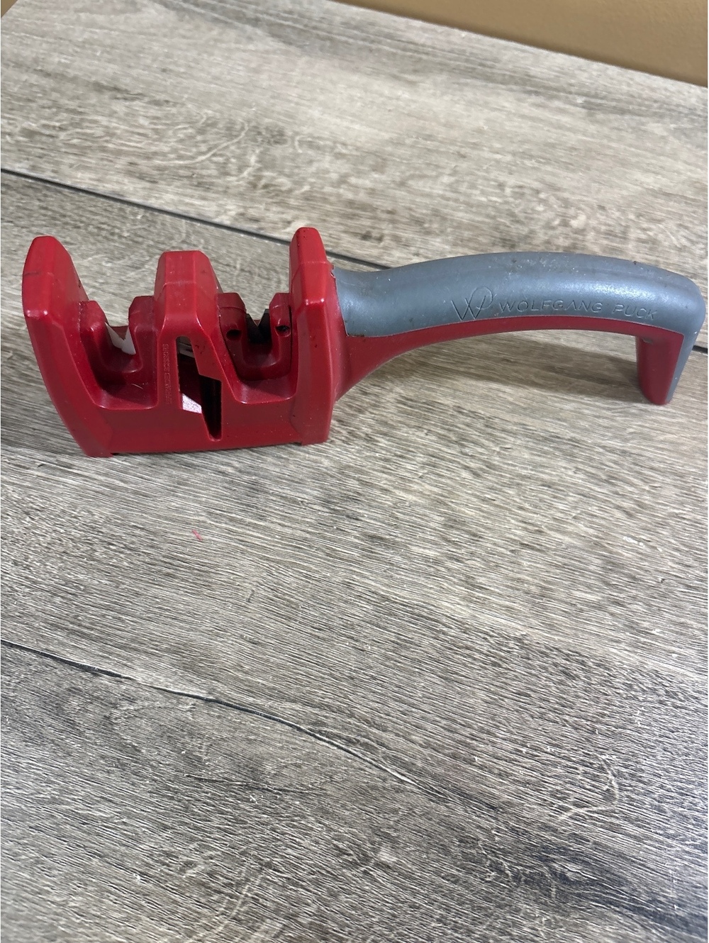 Used Wolfgang Puck Redand Gray Knife Sharpener